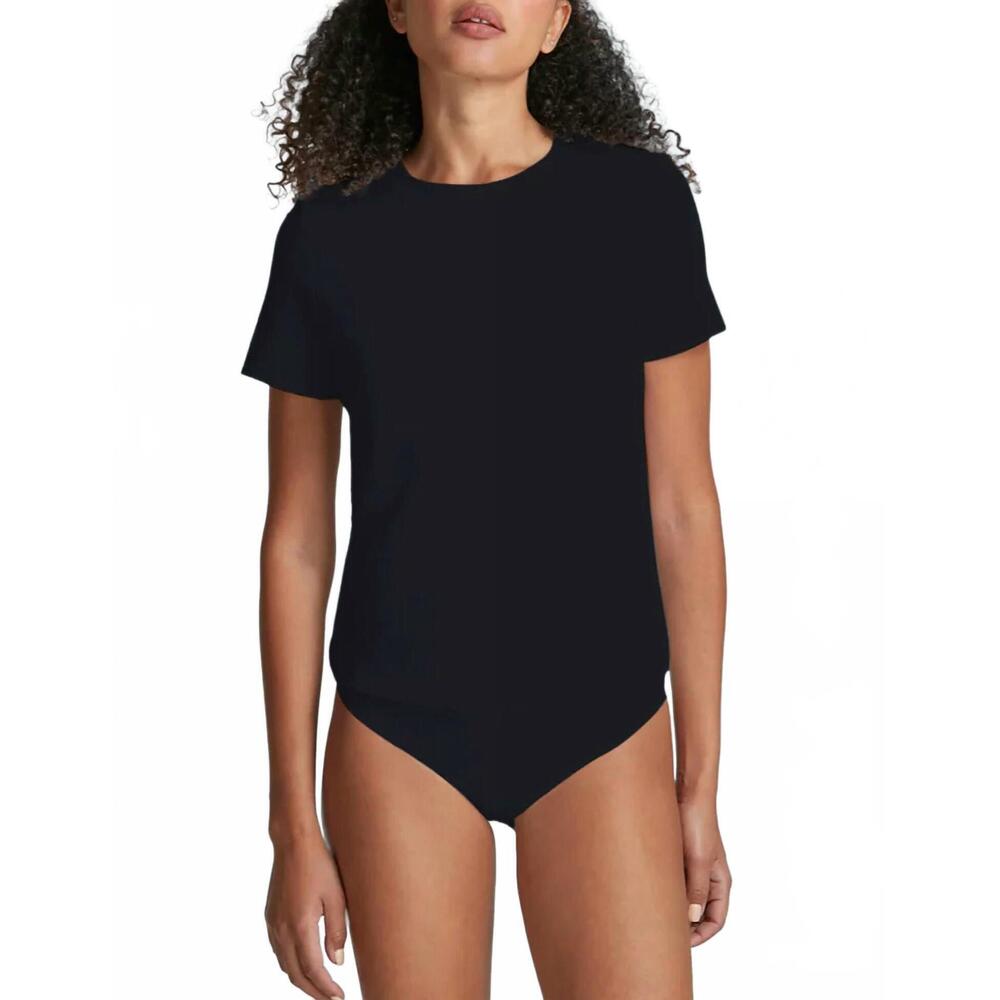 NEW COMMANDO essential cotton crew bodysuit in black